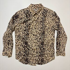 Joie Animal Print Button-Up Blouse - XS